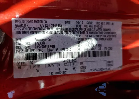 2016 Ford Focus Se from USA, damaged, VIN 1FADP3K21GL222302